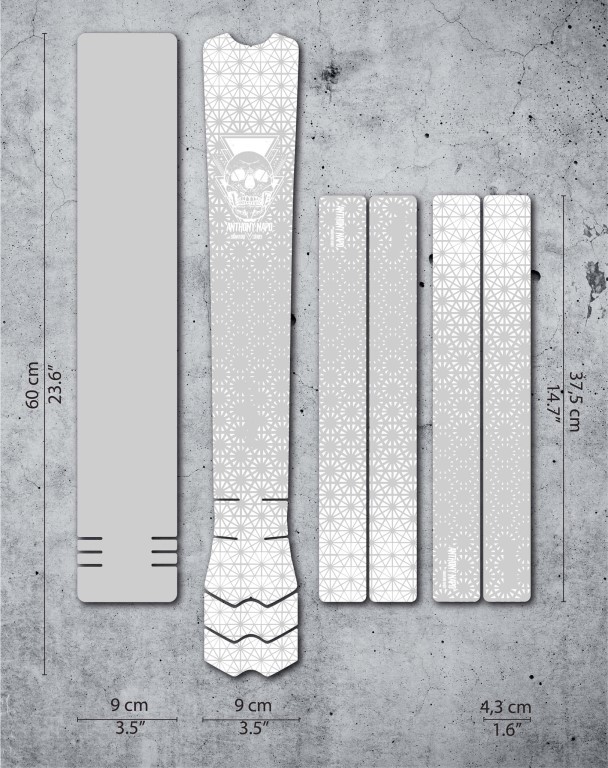 Ochranný polep DYEDbro na rám Anthony Napo MTB Signature Series White mat